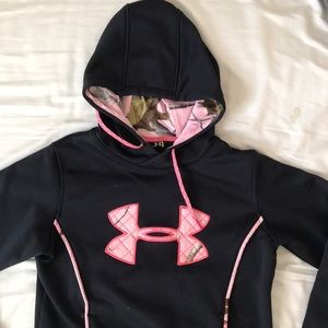 Girls Pink Camo Under Armour Hoodie
